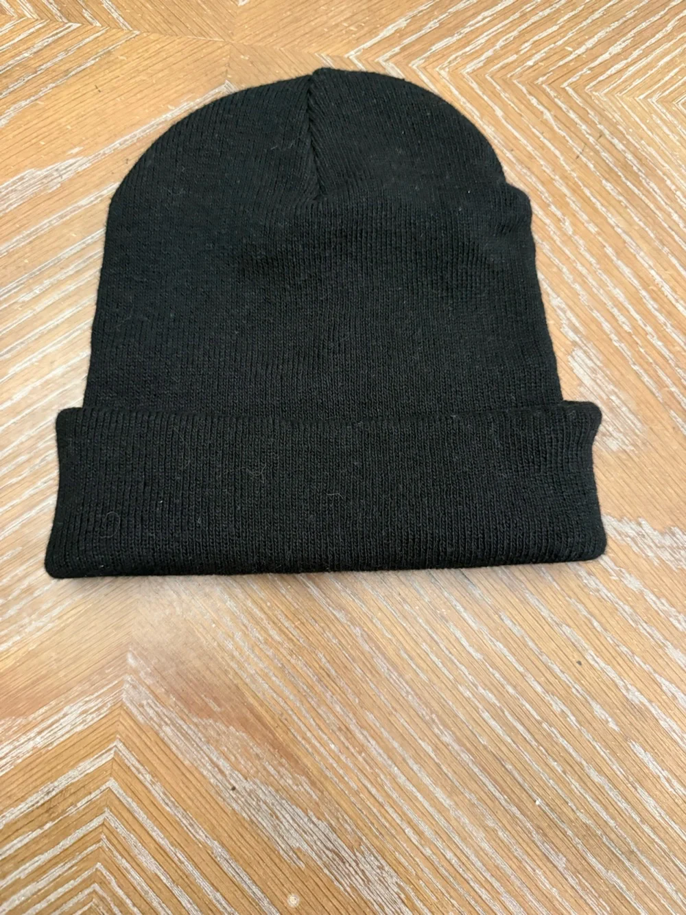 Black Beanie with Red Mushroom Embroidery